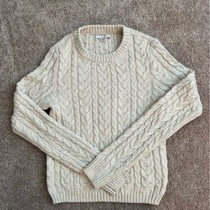American Eagle Cropped Cable Knit Sweater